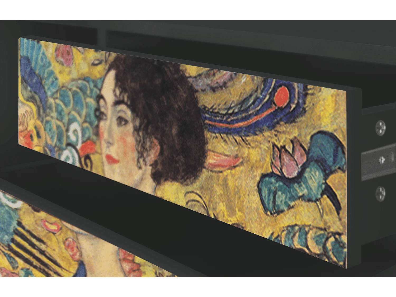 TV-meubel - 170х59х48 cm - T4 - Lady with Fan by Klimt, Antraciet