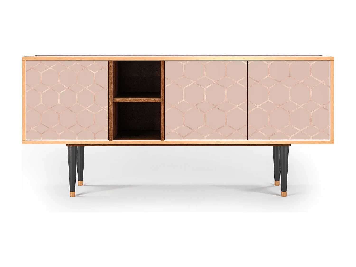 TV-Möbel - 150х69х41 cm - T5 - Rose Honeycomb, Walnuss
