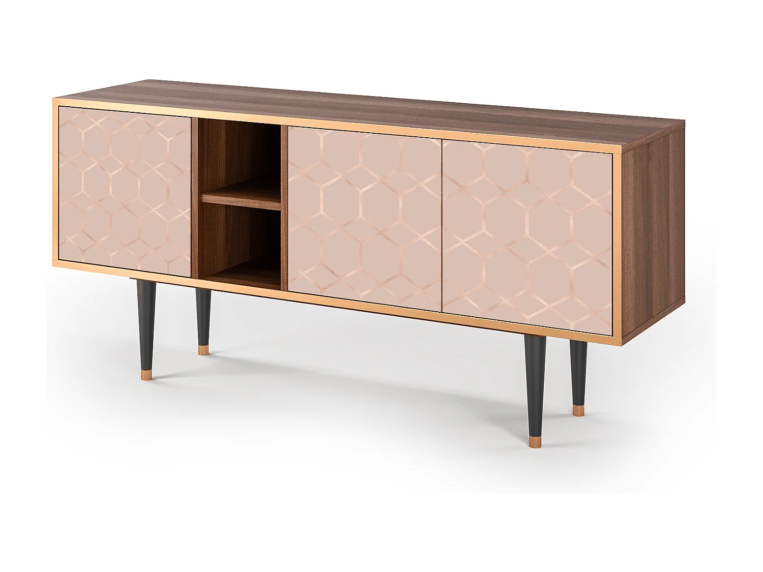 TV-Möbel - 150х69х41 cm - T5 - Rose Honeycomb, Walnuss