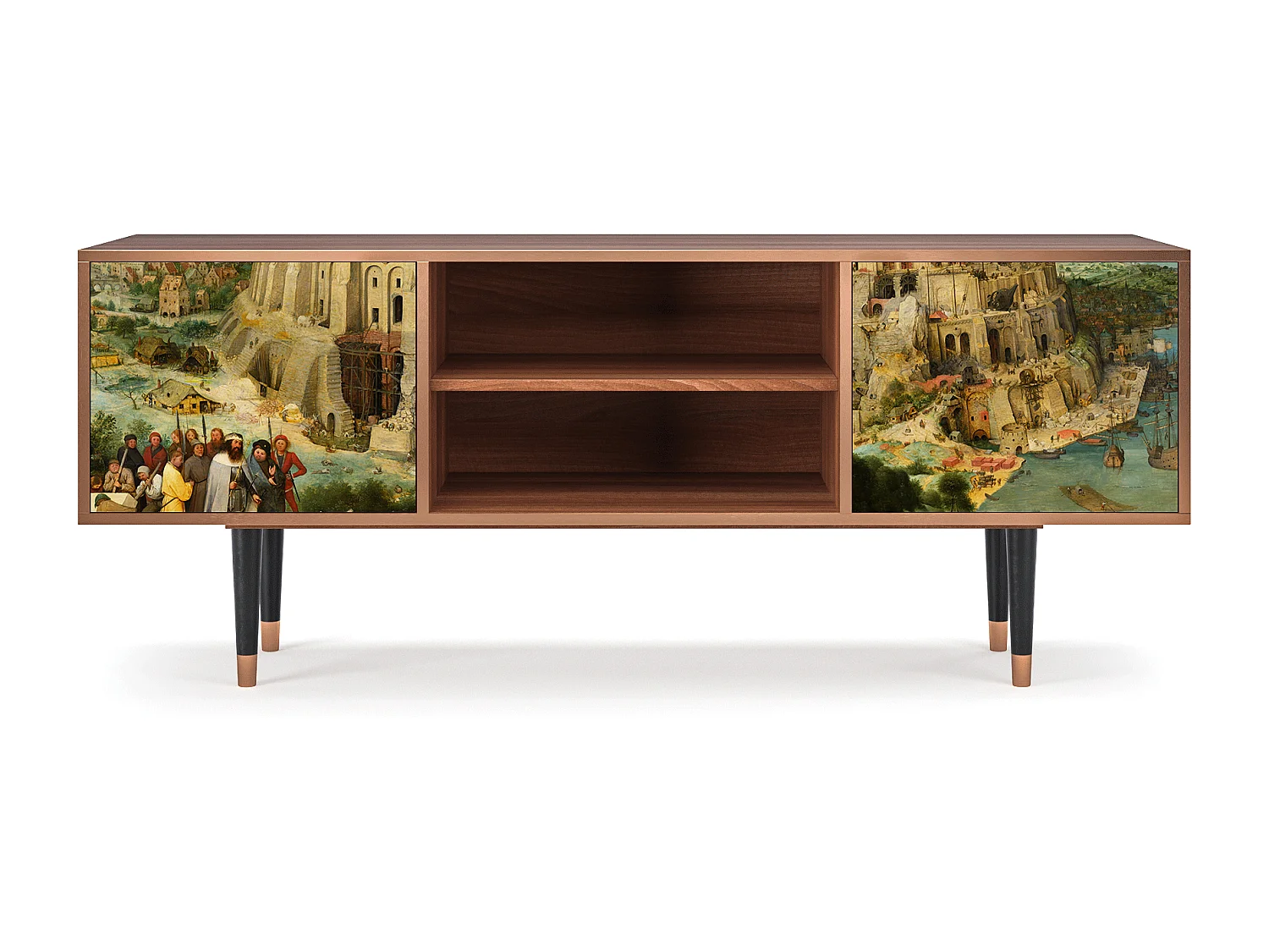 Mueble de TV - 170х69х48 cm - T2 - Elder The Tower, Nogueira