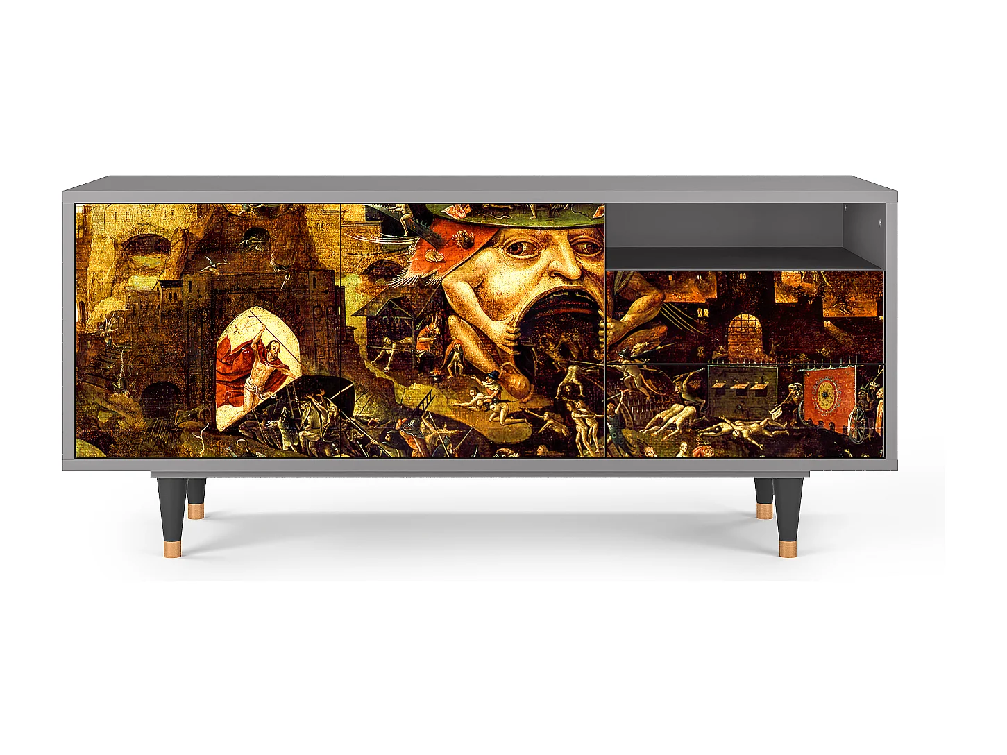 Mueble de TV - 125х56х41 cm - T7 - Christ in Limbo, Cinza