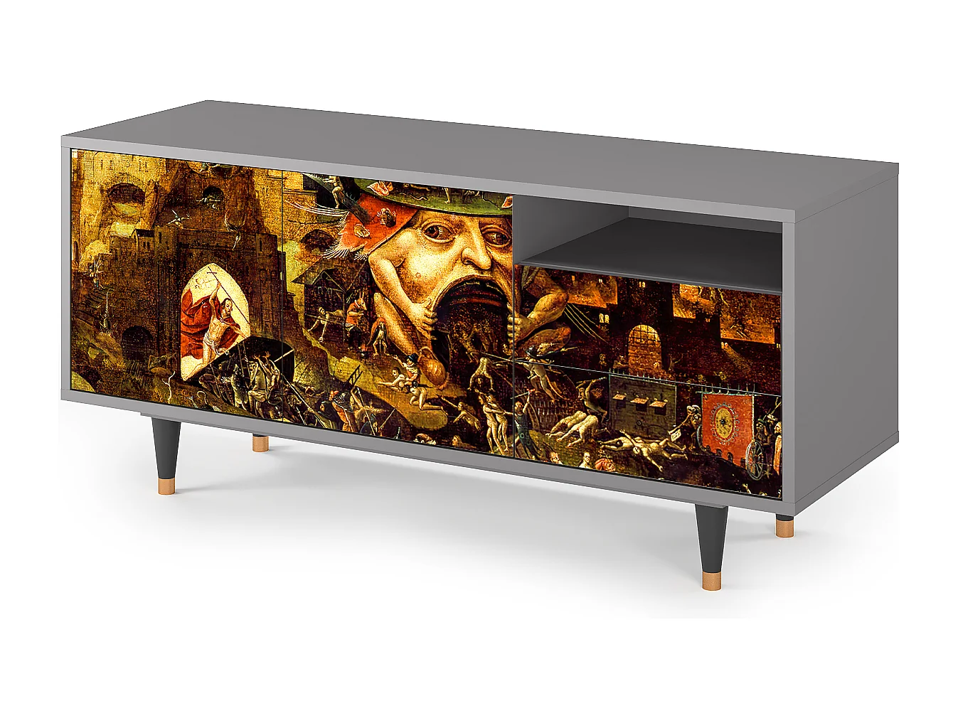 Mueble de TV - 125х56х41 cm - T7 - Christ in Limbo, Cinza