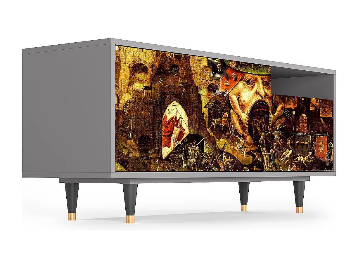 Mueble de TV - 125х56х41 cm - T7 - Christ in Limbo, Cinza