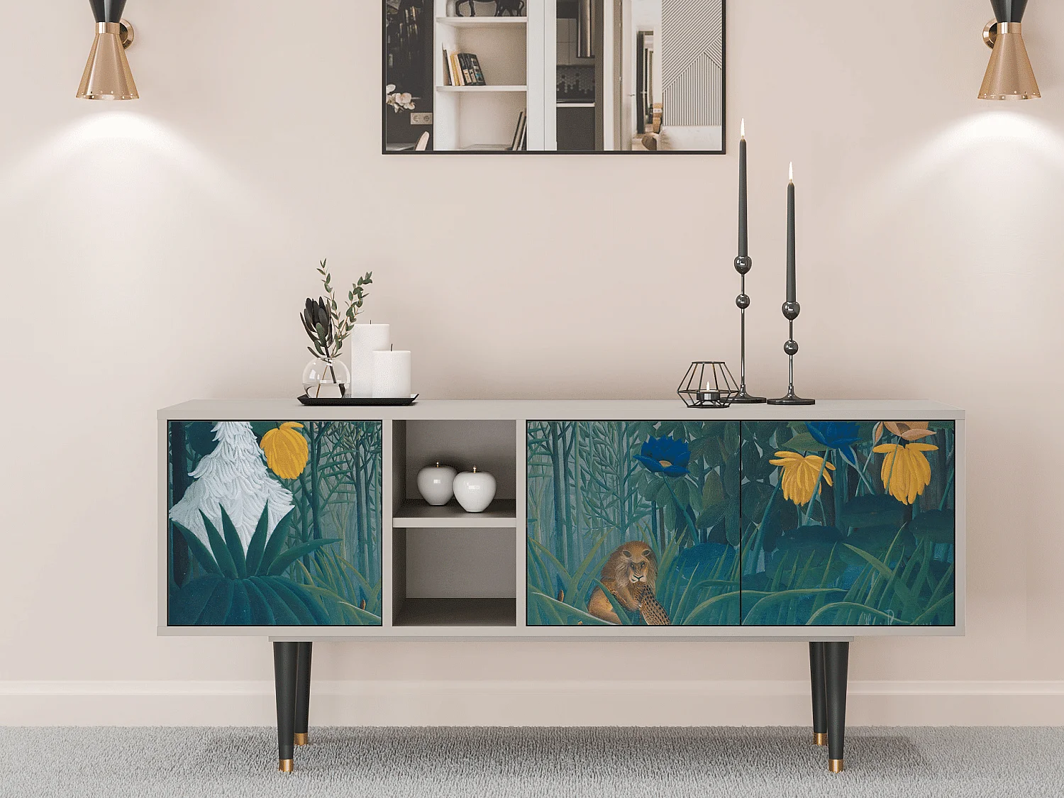 Meuble TV - 150х69х41 cm - T5 - The Repast of the Lion, Sable