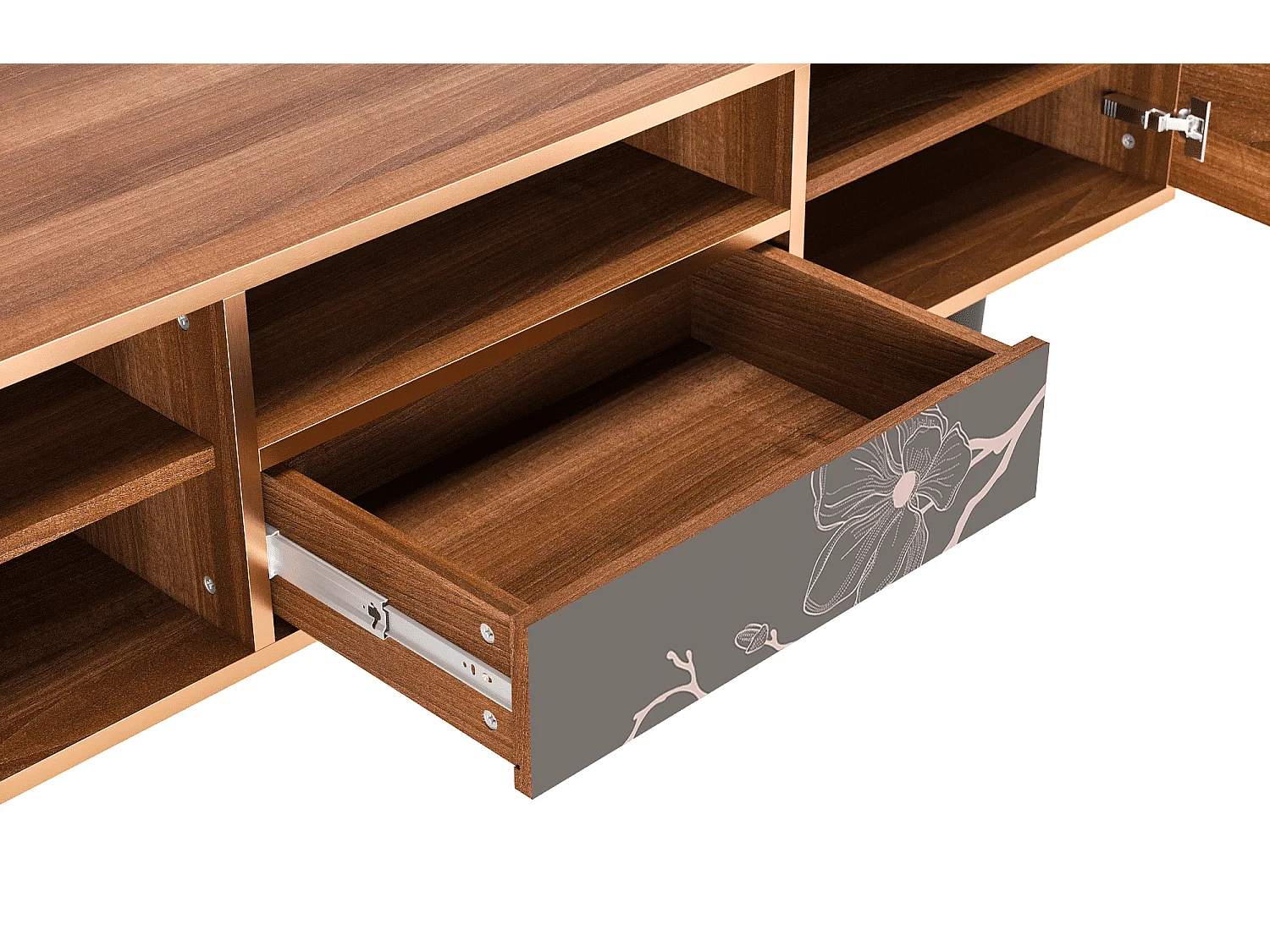 TV-meubel - 170х59х41 cm - T6 - Cherry Blossom, Walnoot