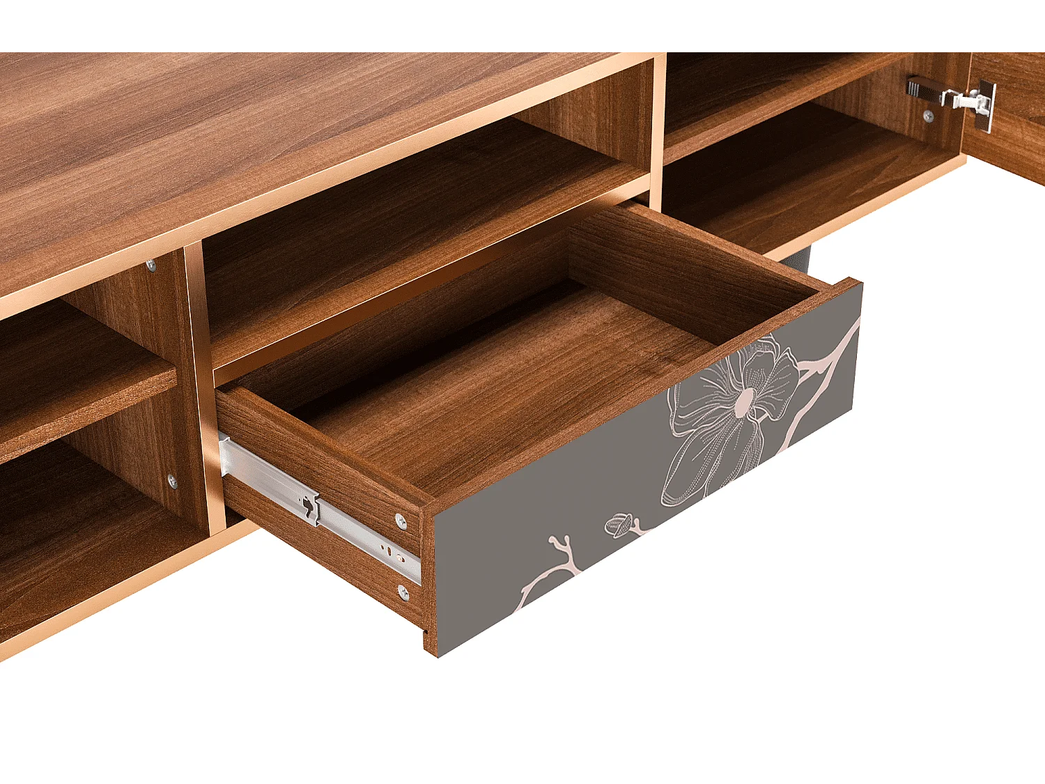 Meuble TV - 170х59х41 cm - T6 - Cherry Blossom, Noyer