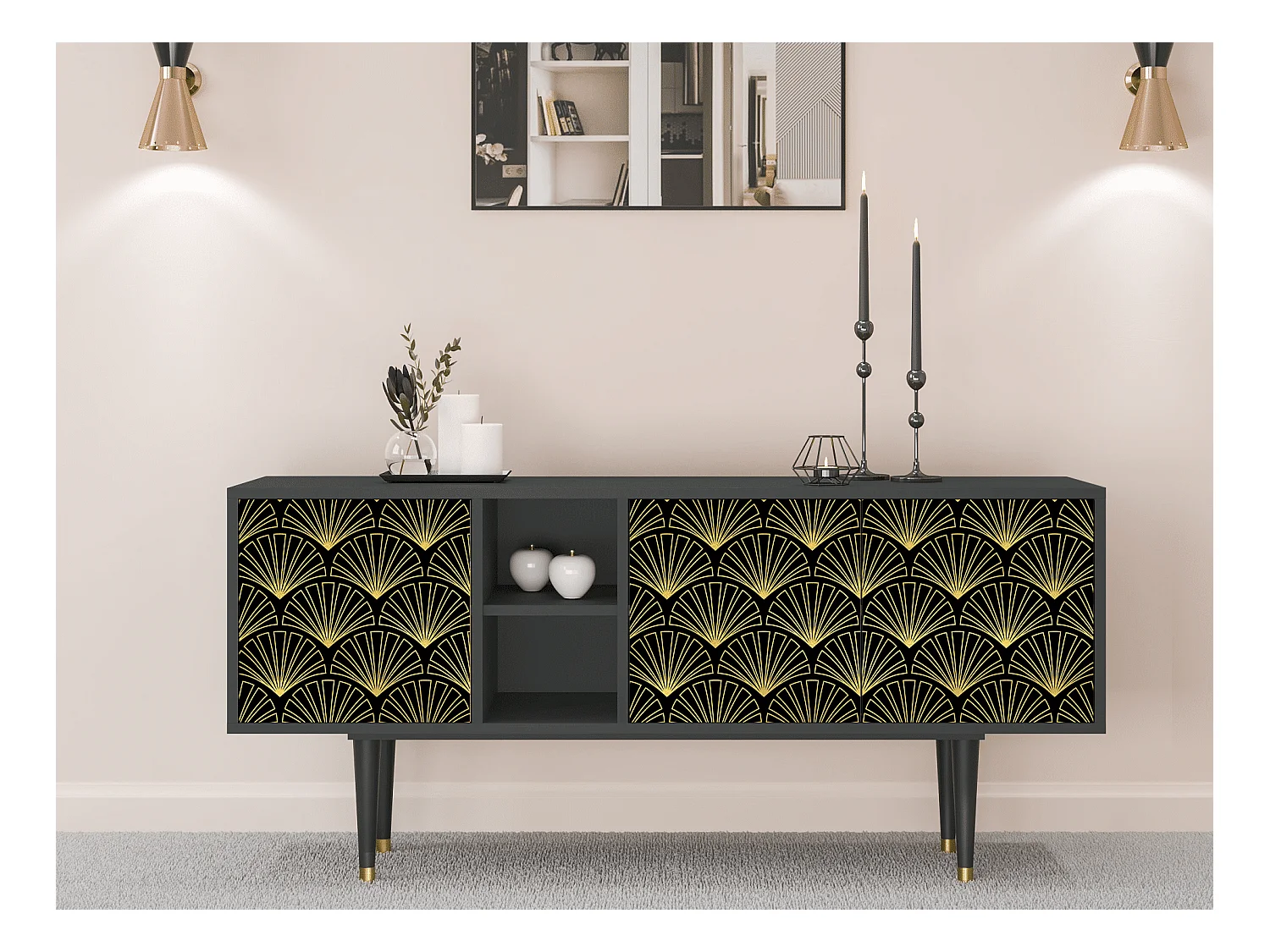 Szafka RTV - 150х69х41 cm - T5 - Bird of Juno, Antracyt