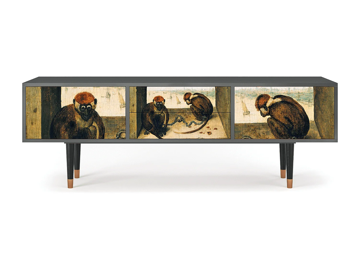 Mueble de TV - 170х59х48 cm - T4 - Two Monkeys, Antracita