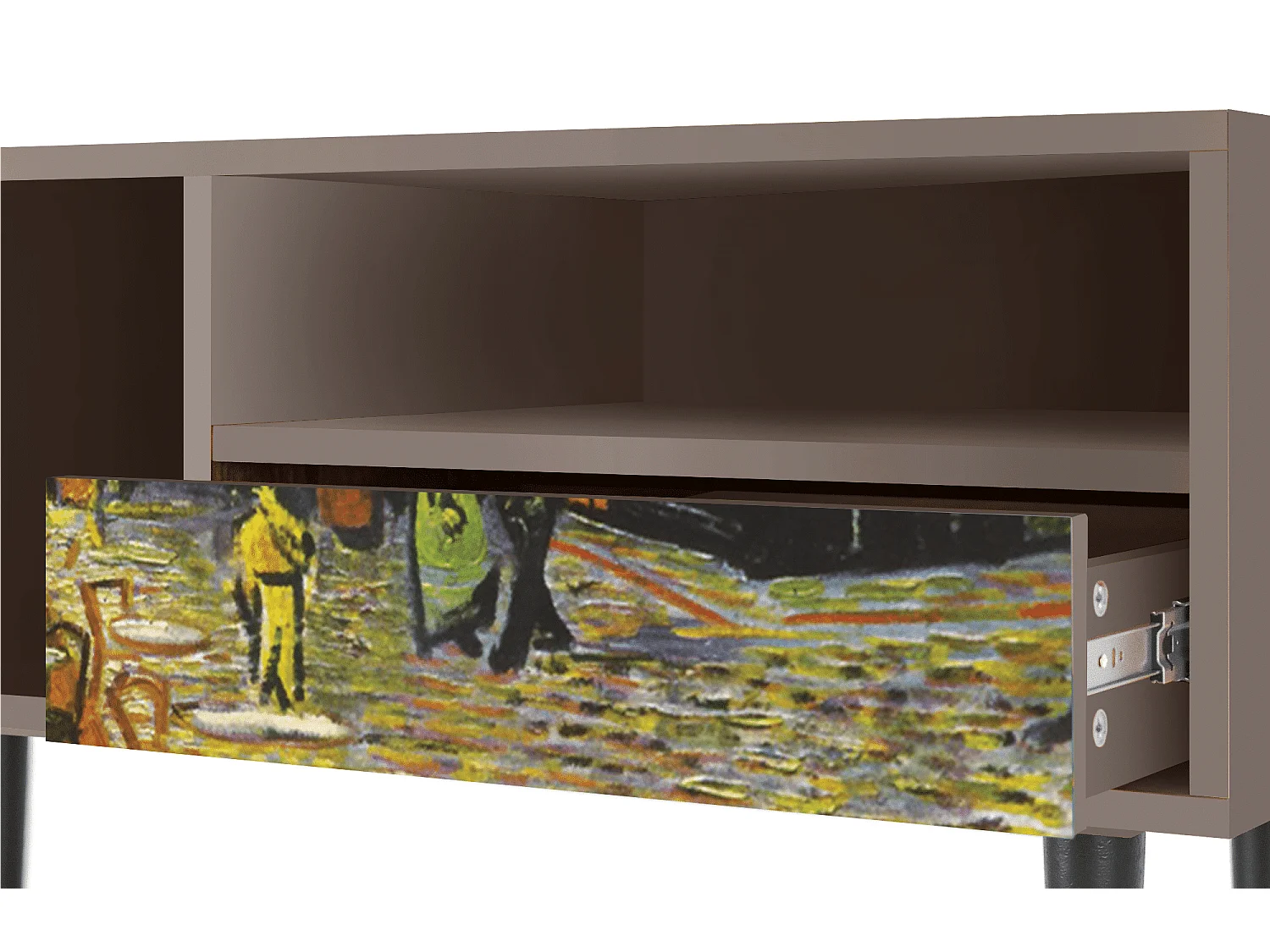 Meuble TV - 115х59х48 cm - T3 - Café Terrace at Night, Latte