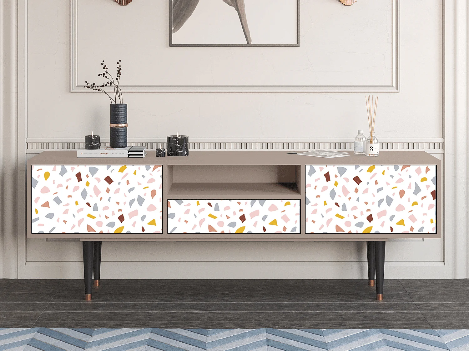 Mueble de TV - 170х59х41 cm - T6 - Marmelade Cheese, Latte