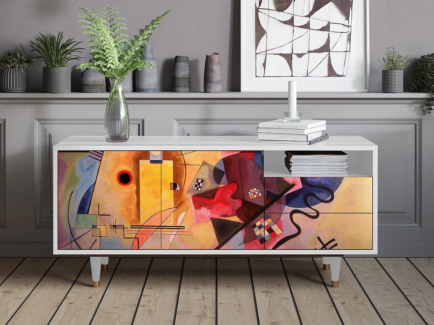 Mobile TV - 125х56х41 cm - T7 - Modern Art, Bianco