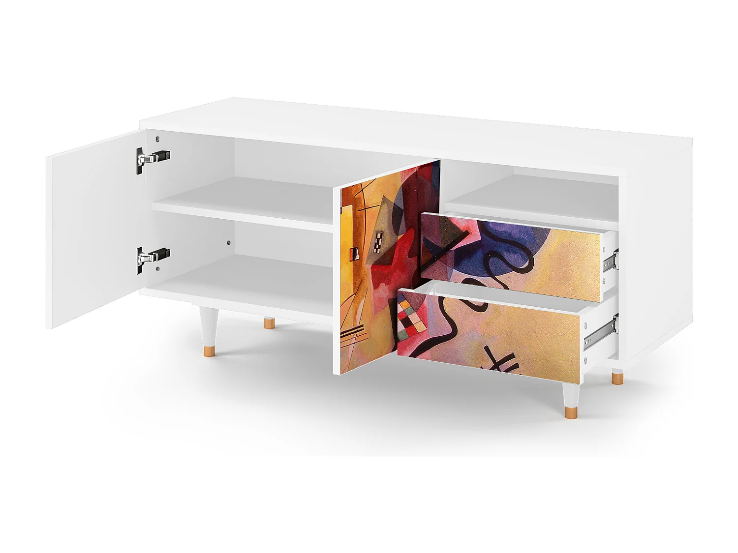 Mobile TV - 125х56х41 cm - T7 - Modern Art, Bianco