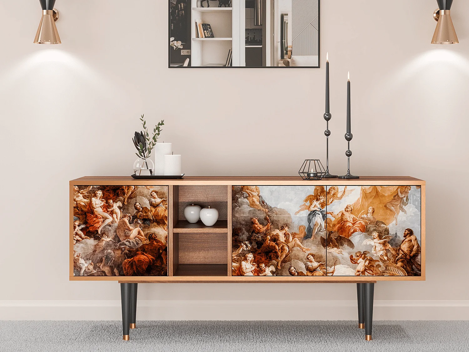 TV-Möbel - 150х69х41 cm - T5 - Versailles, Walnuss