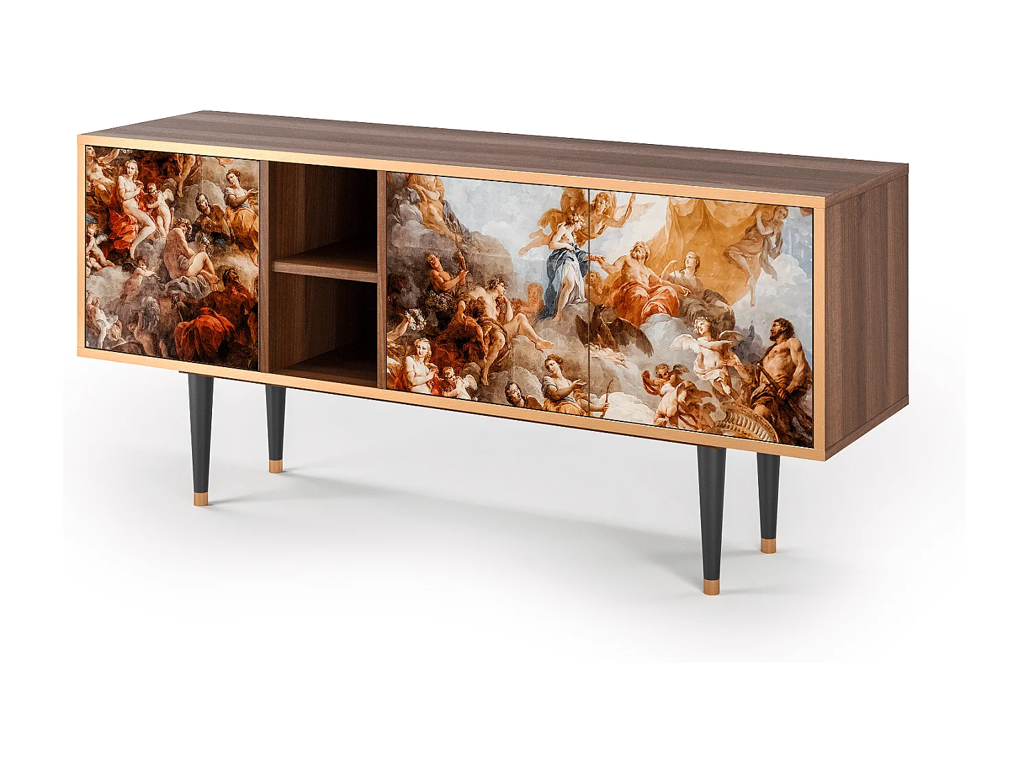 Mueble de TV - 150х69х41 cm - T5 - Versailles, Nogueira