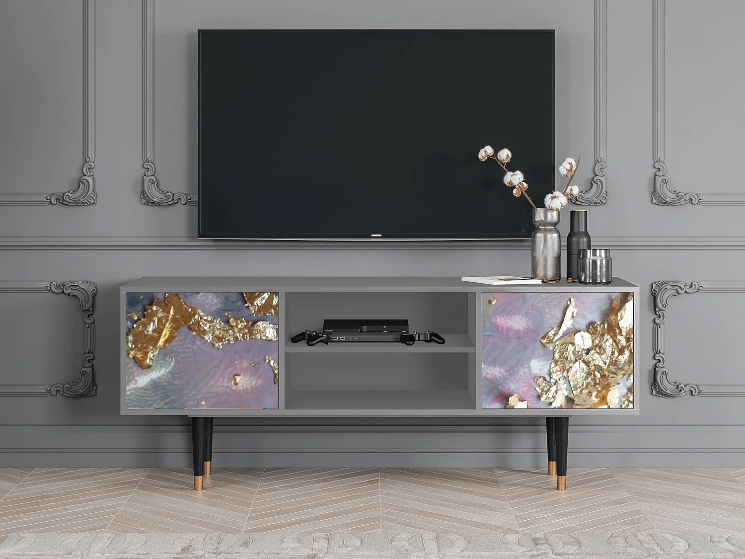 Mobile TV - 170х69х48 cm - T2 - Planet Earth, Grigio