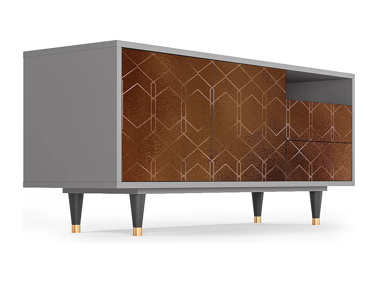 Meuble TV - 125х56х41 cm - T7 - Chocolate Bar, Gris