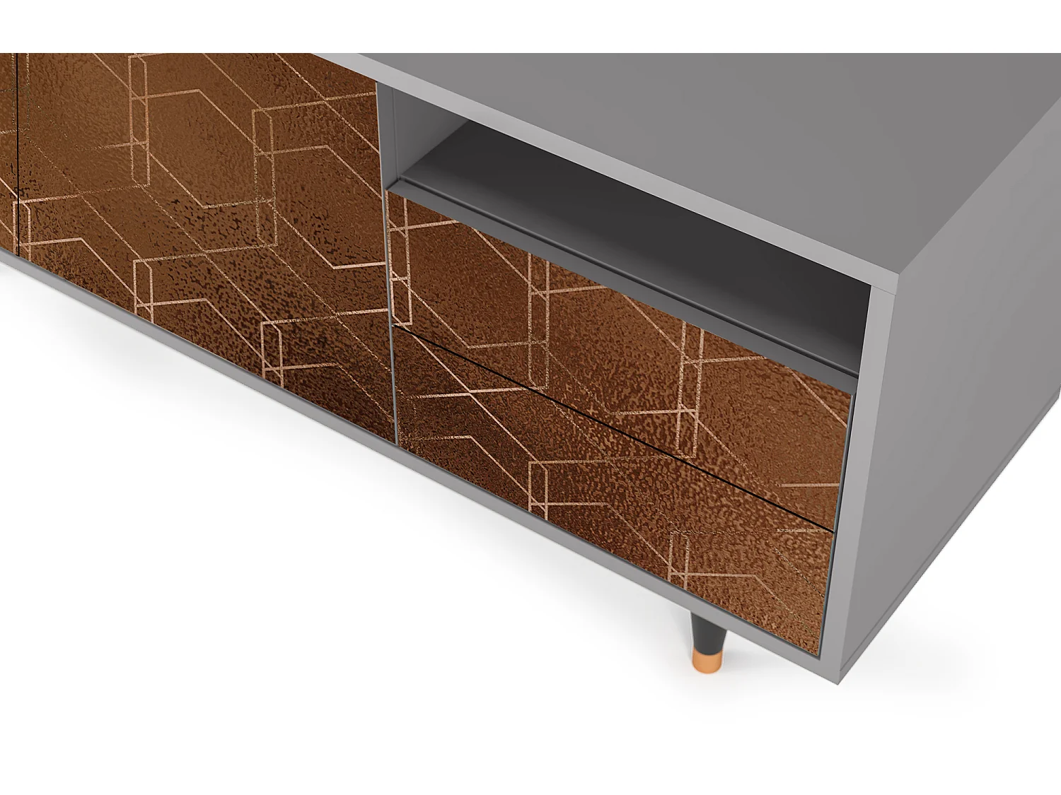 Meuble TV - 125х56х41 cm - T7 - Chocolate Bar, Gris