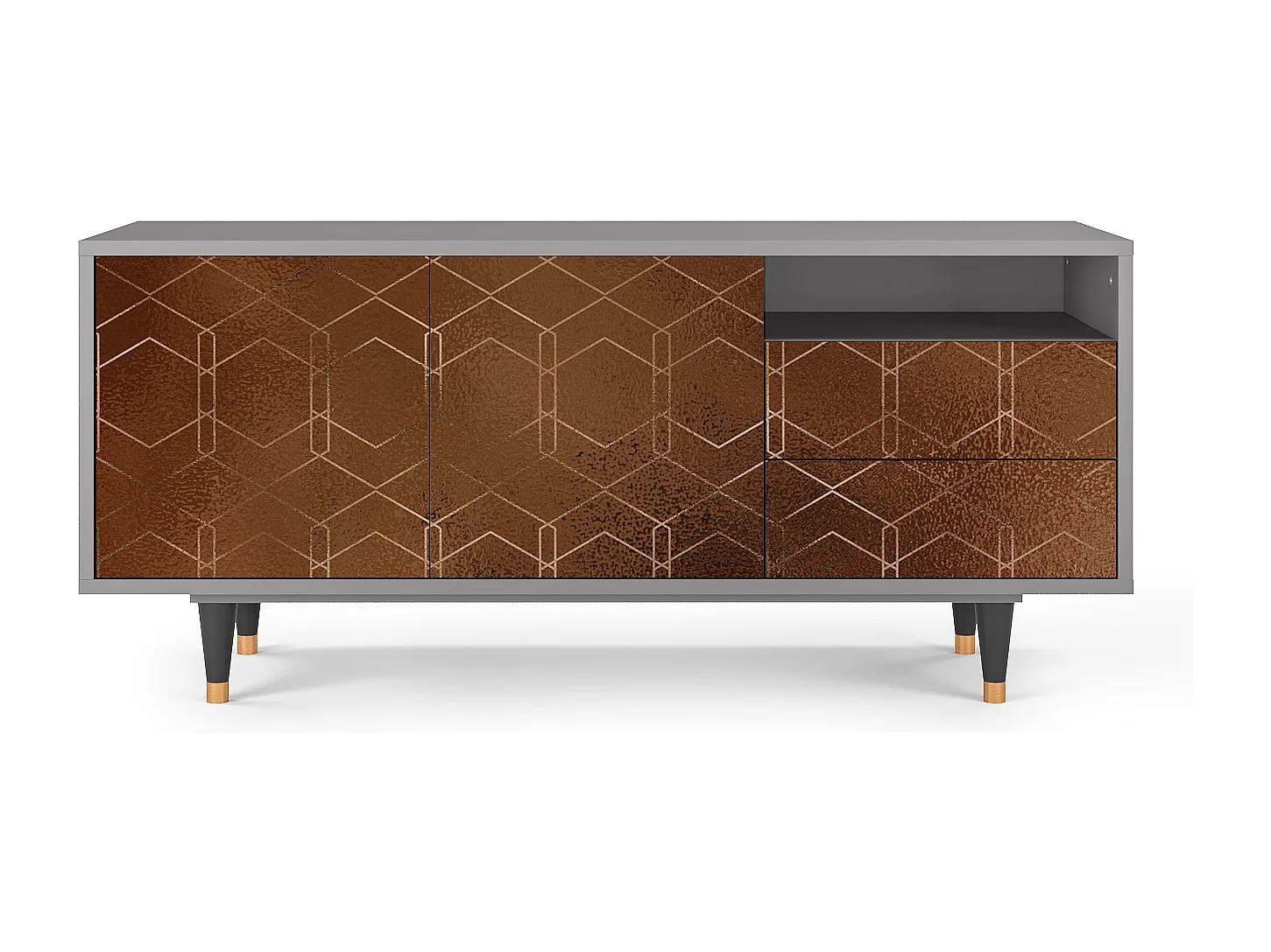 TV-Möbel - 125х56х41 cm - T7 - Chocolate Bar, Grau