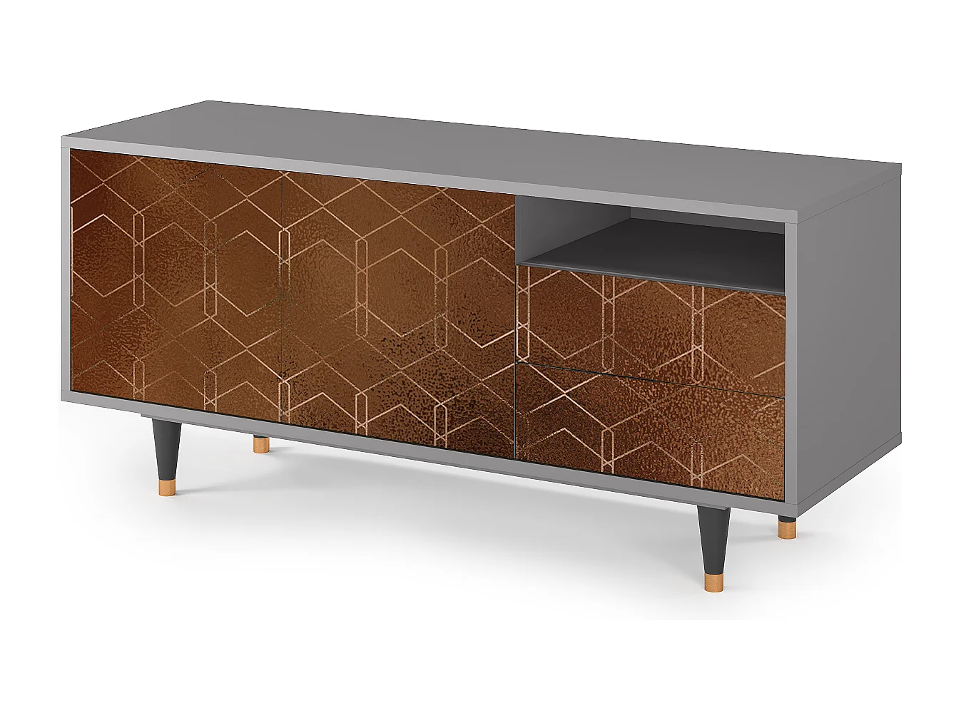 TV-Möbel - 125х56х41 cm - T7 - Chocolate Bar, Grau