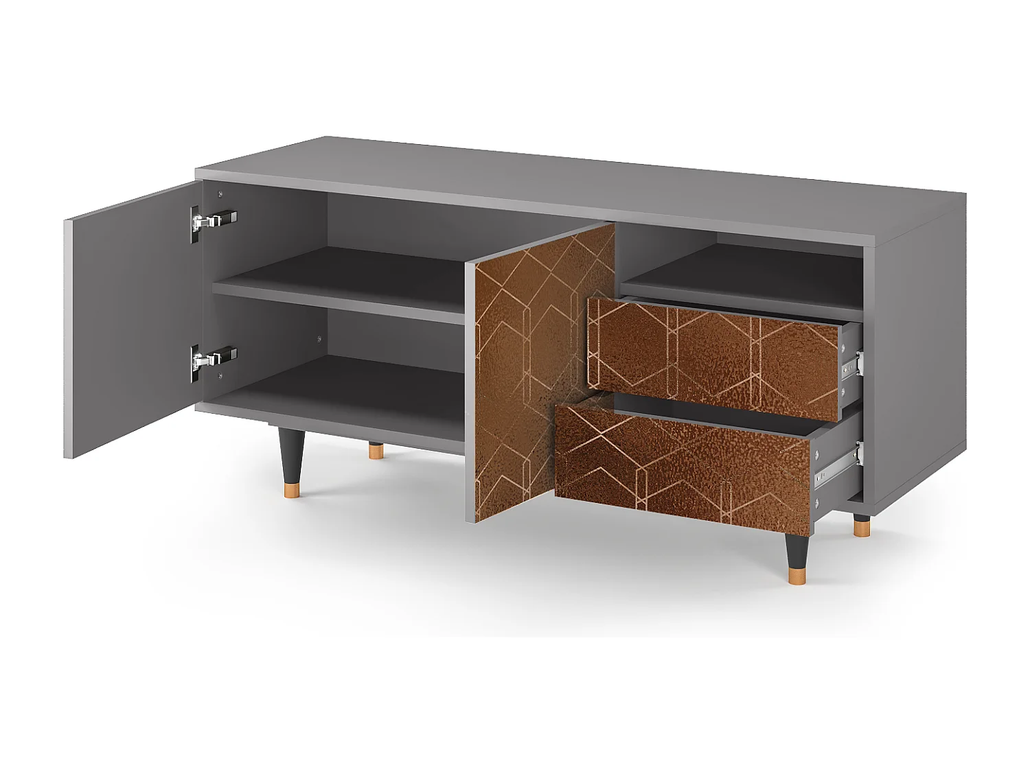 TV-Möbel - 125х56х41 cm - T7 - Chocolate Bar, Grau