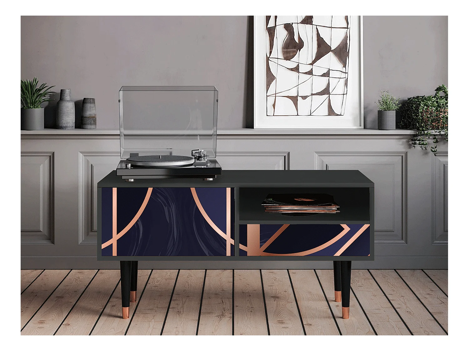 Meuble TV - 115х59х48 cm - T3 - Purple Temple, Anthracite