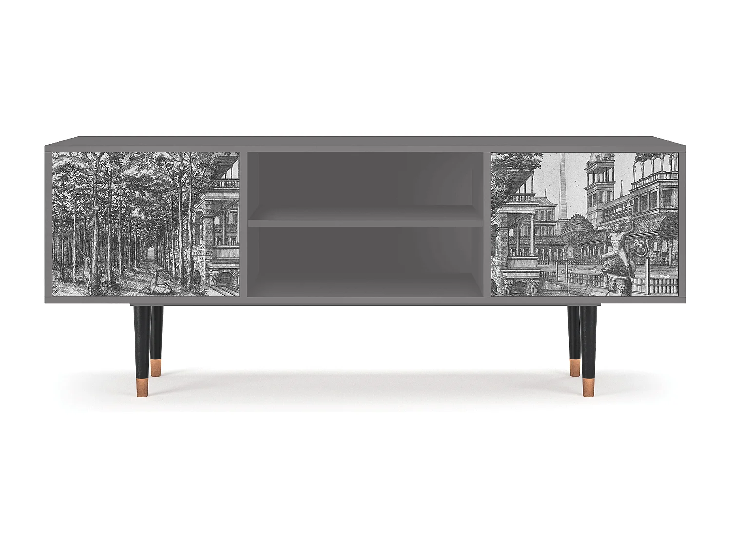 Meuble TV - 170х69х48 cm - T2 - View of the Piazza, Gris