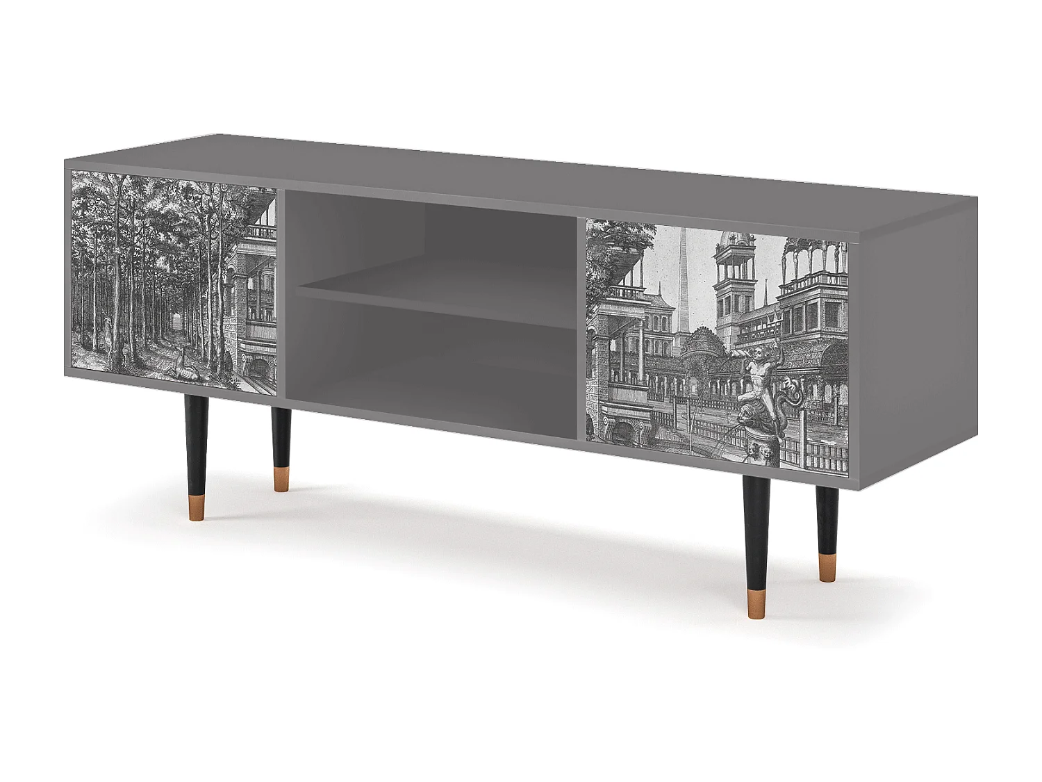 Mueble de TV - 170х69х48 cm - T2 - View of the Piazza, Gris