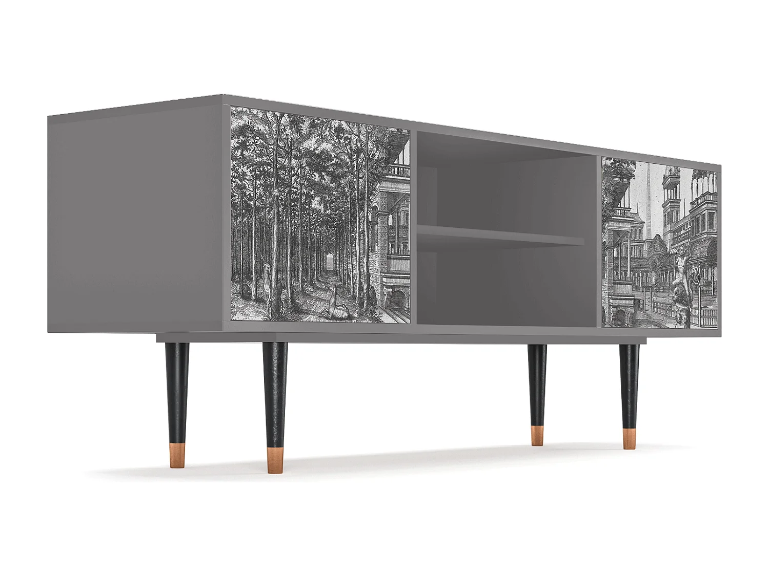 Mueble de TV - 170х69х48 cm - T2 - View of the Piazza, Gris