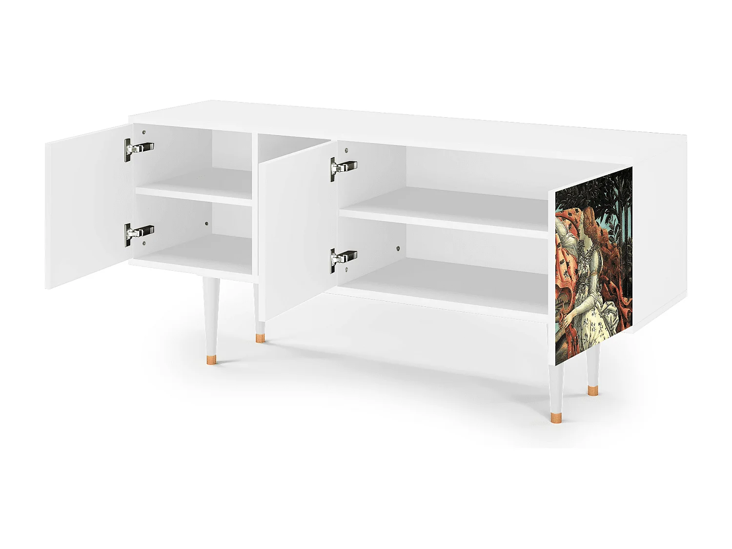 Szafka RTV - 150х69х41 cm - T5 - The Birth of Venus, Biały