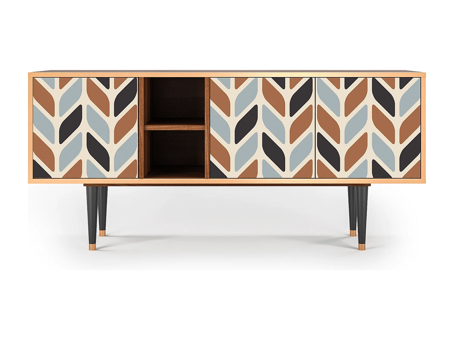 Meuble TV - 150х69х41 cm - T5 - Beige Laure, Noyer