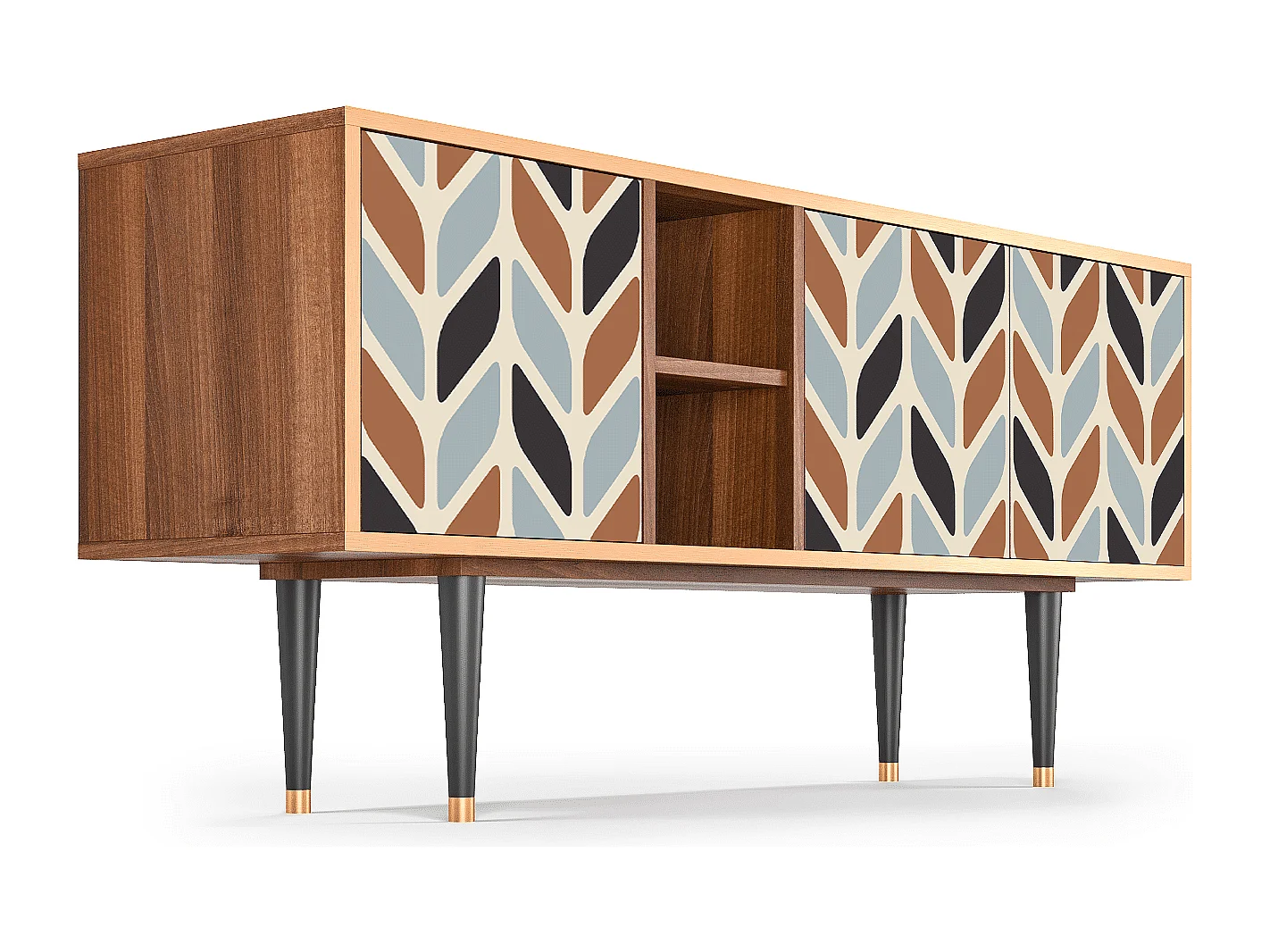 Meuble TV - 150х69х41 cm - T5 - Beige Laure, Noyer