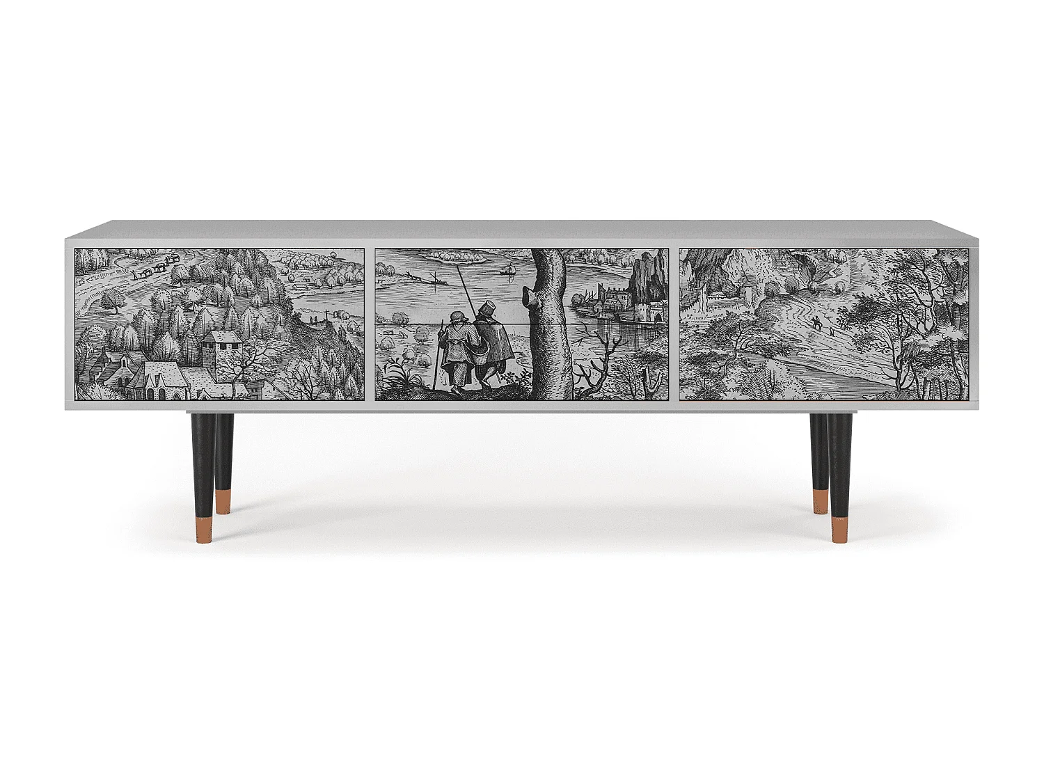 Meuble TV - 170х59х48 cm - T4 - Milites Requiescentes, Gris