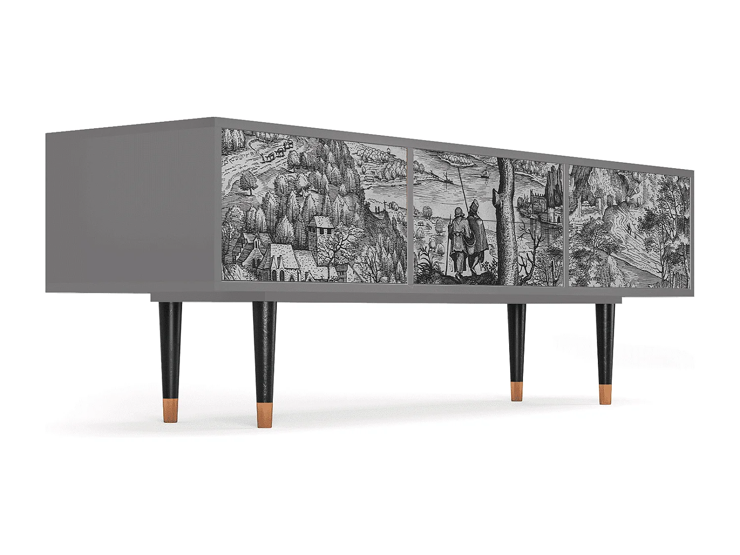 Meuble TV - 170х59х48 cm - T4 - Milites Requiescentes, Gris