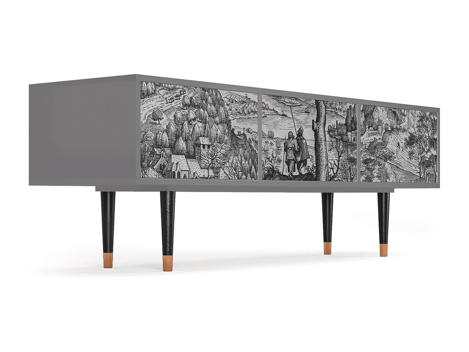 Mobile TV - 170х59х48 cm - T4 - Milites Requiescentes, Grigio