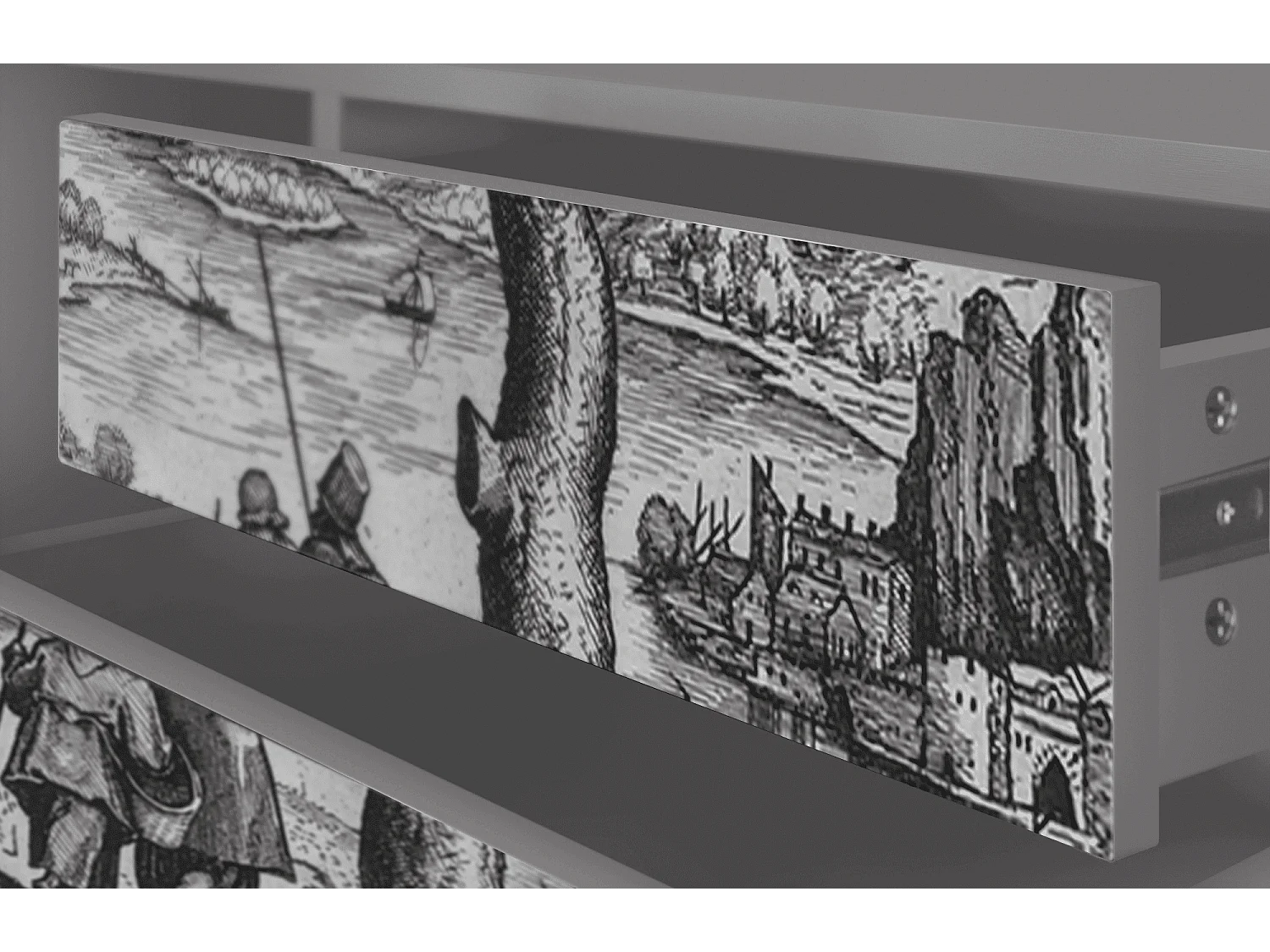 Mobile TV - 170х59х48 cm - T4 - Milites Requiescentes, Grigio