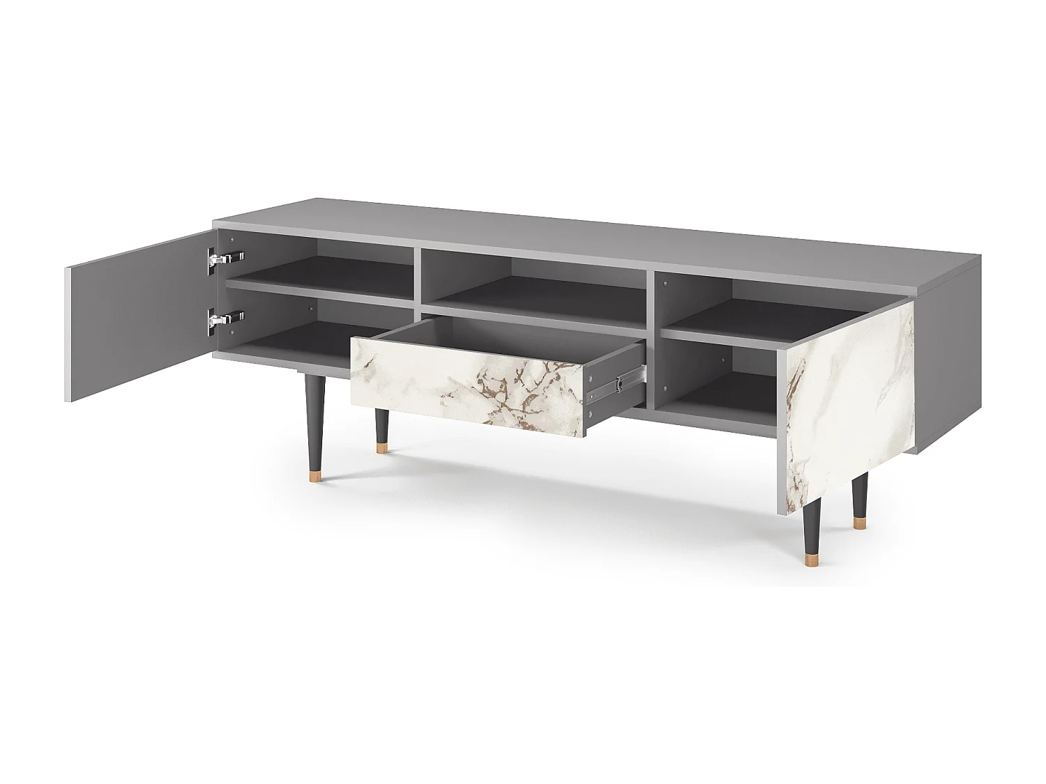 TV-meubel - 170х59х41 cm - T6 - Milk Marble, Grijs