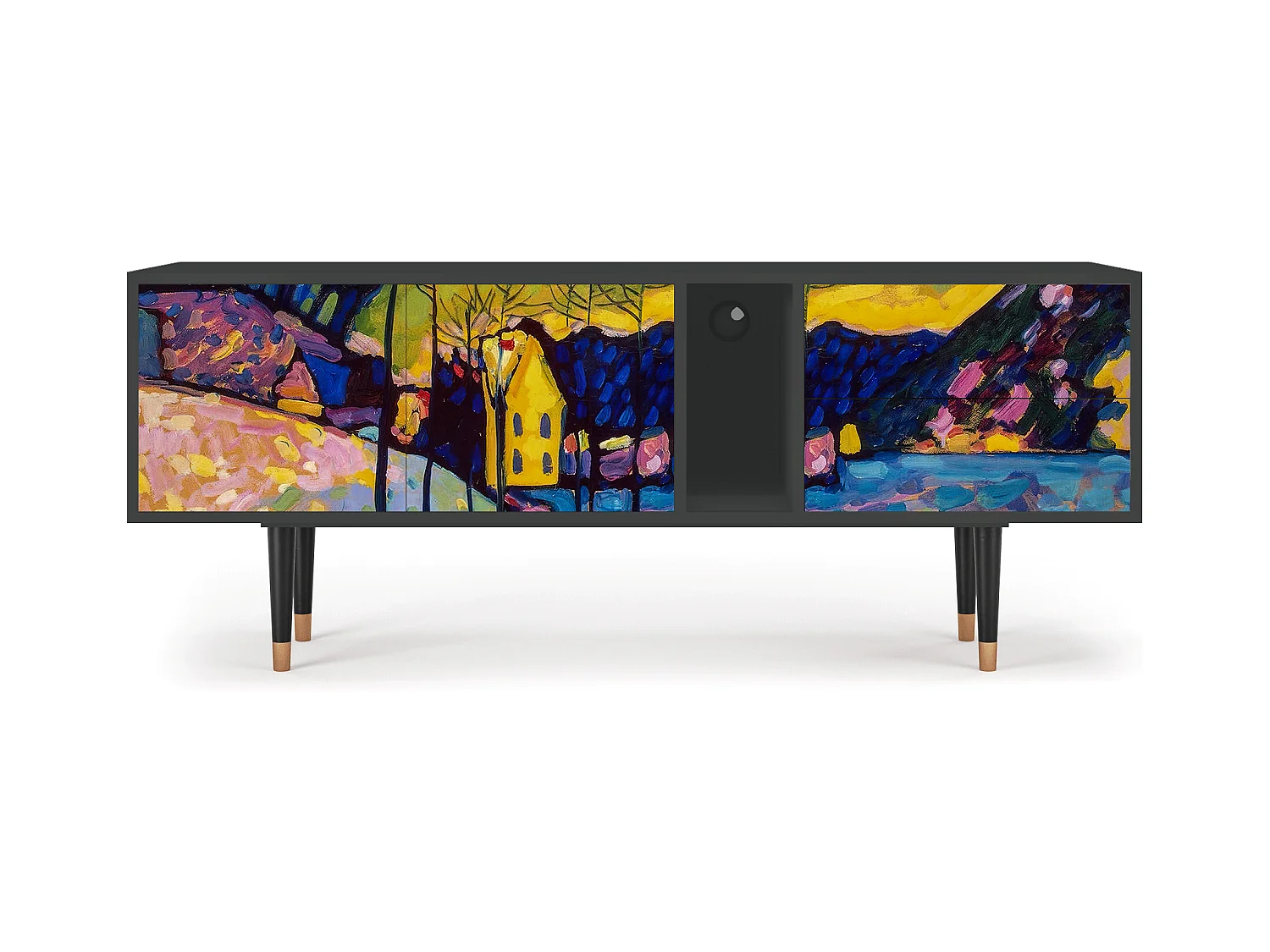 Szafka RTV - 170х69х48 cm - T1 - Winter Landscape, Antracyt