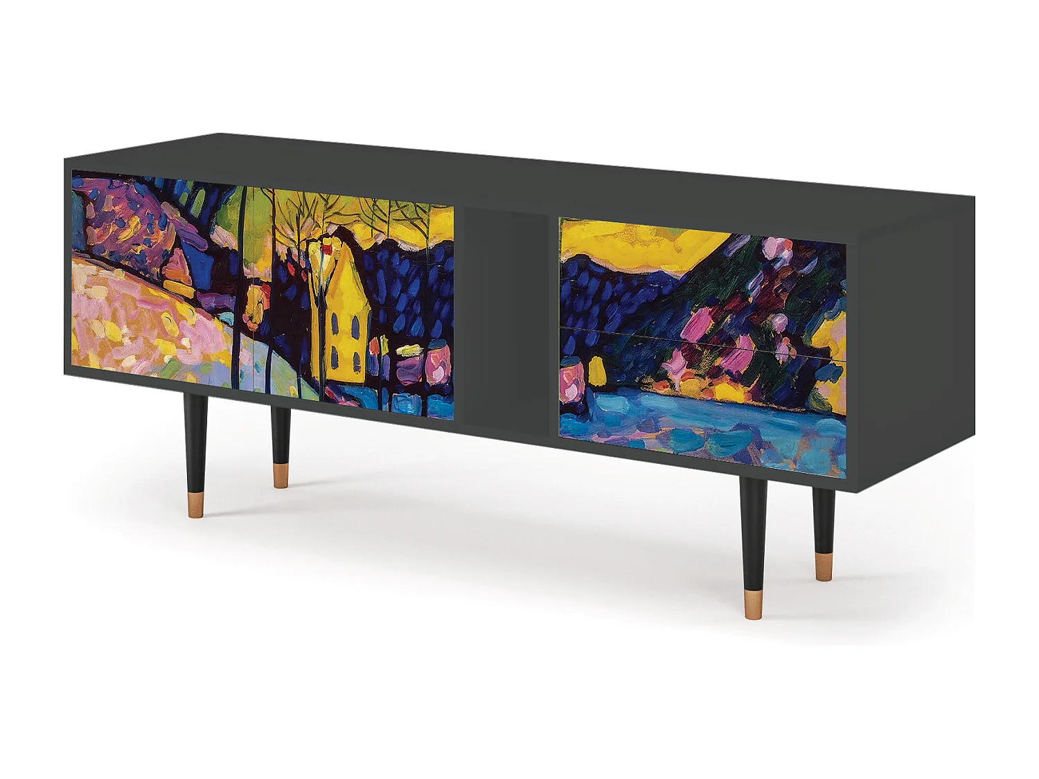 Szafka RTV - 170х69х48 cm - T1 - Winter Landscape, Antracyt