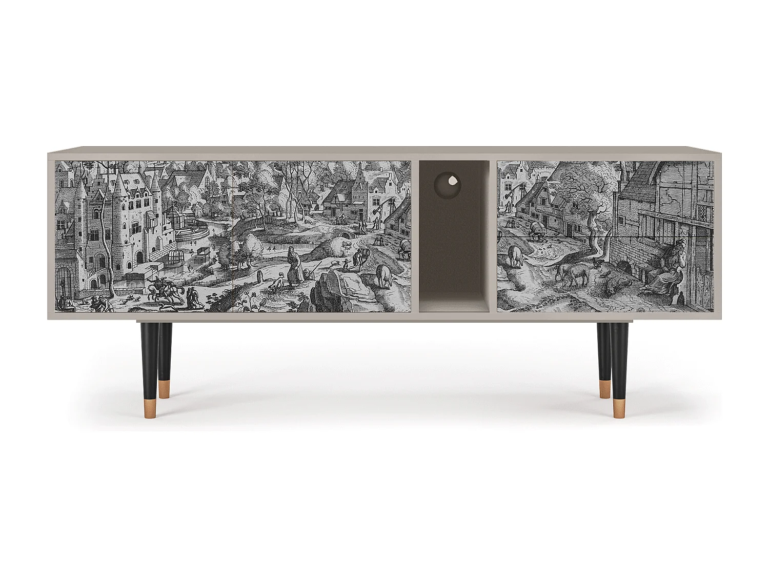 Szafka RTV - 170х69х48 cm - T1 - Bird Dropping, Piaskowy