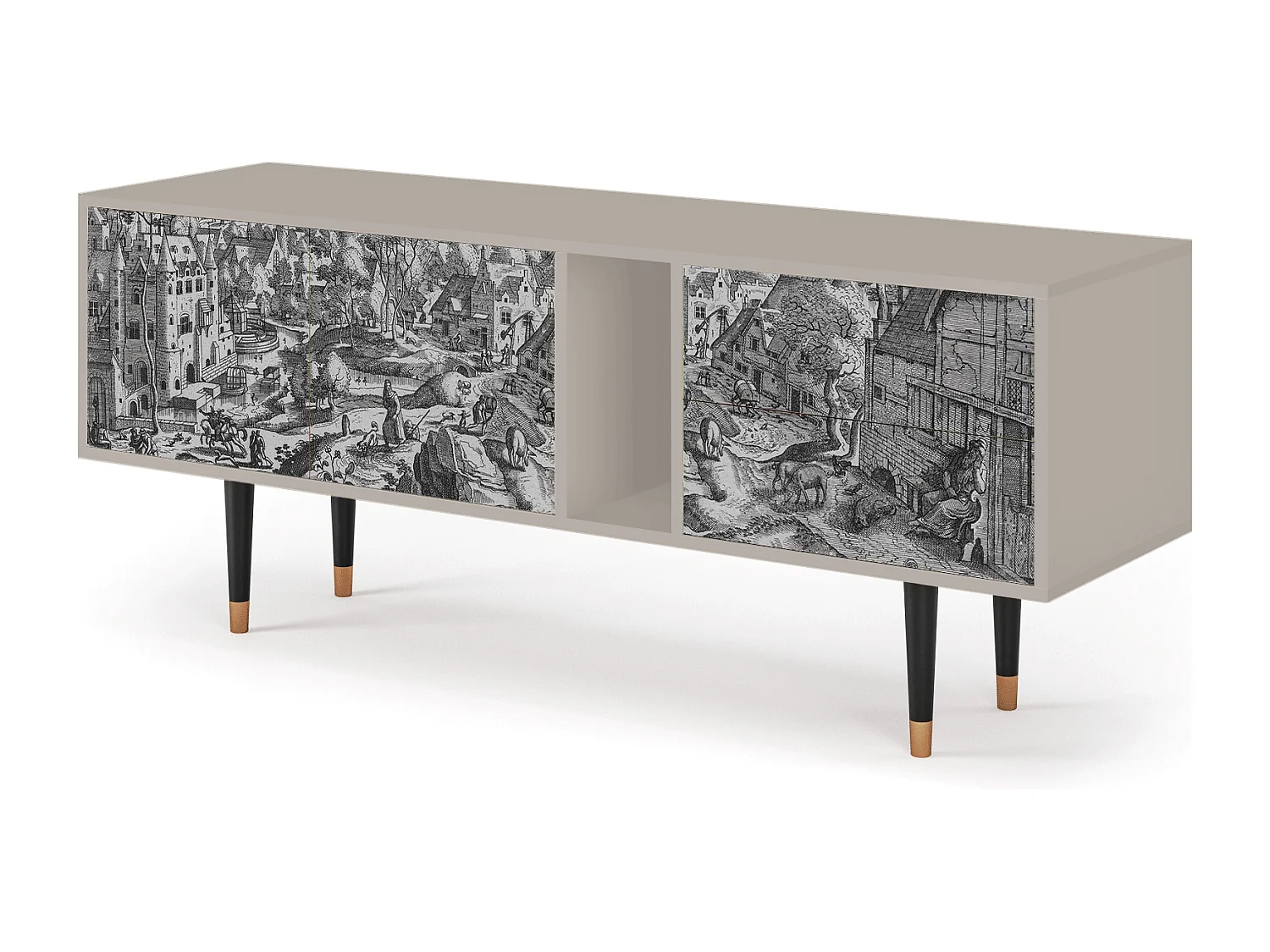 Szafka RTV - 170х69х48 cm - T1 - Bird Dropping, Piaskowy