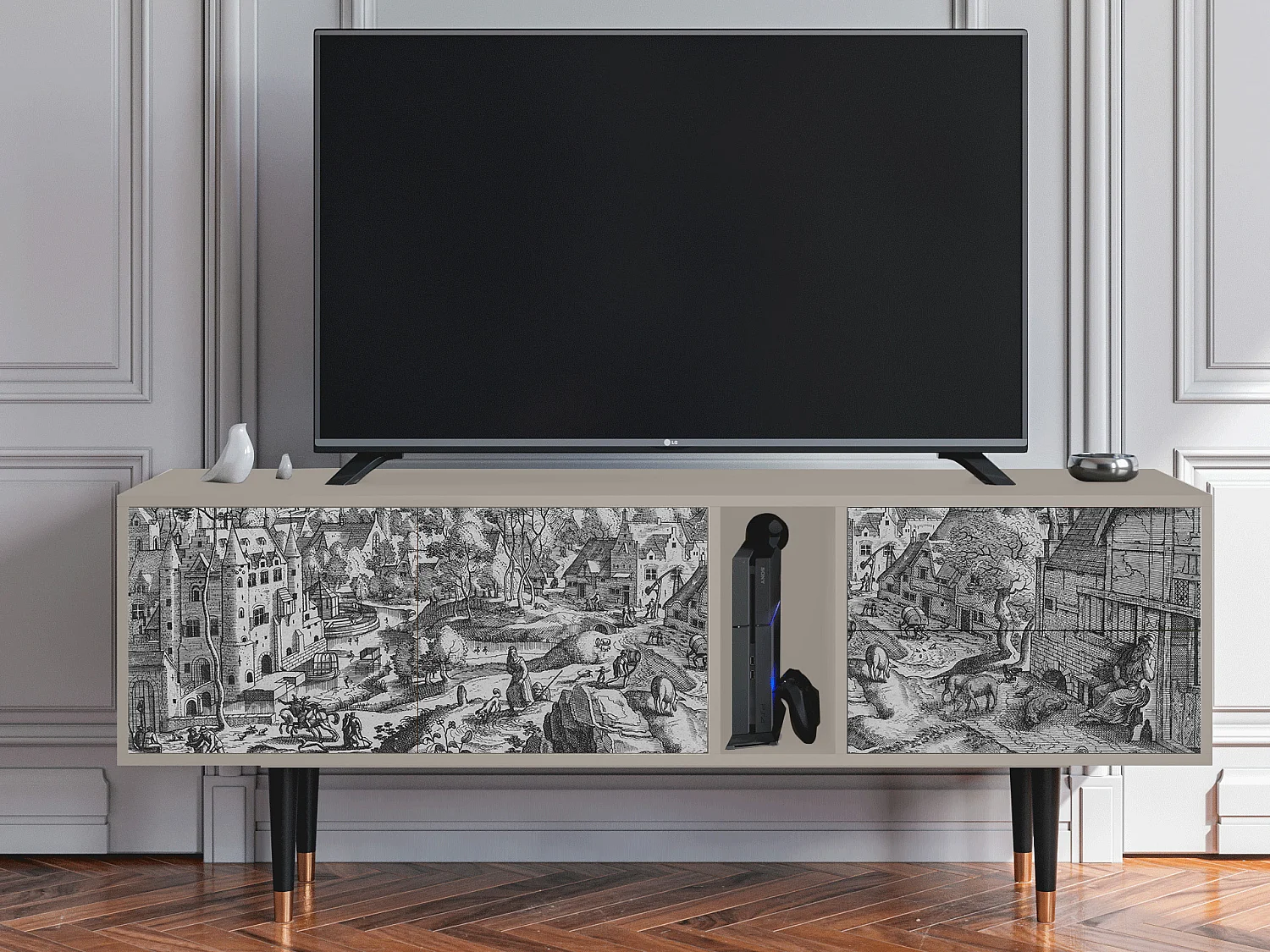 Mobile TV - 170х69х48 cm - T1 - Bird Dropping, Sabbia