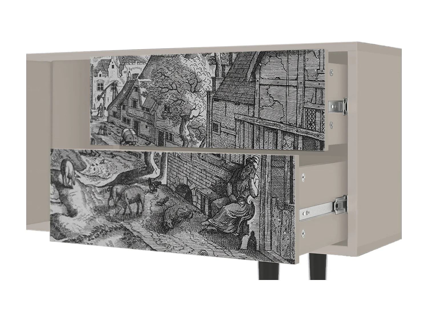 Mobile TV - 170х69х48 cm - T1 - Bird Dropping, Sabbia