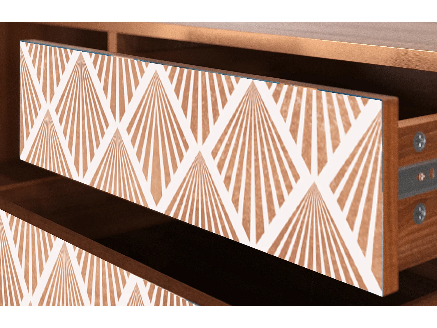 Szafka RTV - 170х59х48 cm - T4 - Pastel Sunrise, Orzech