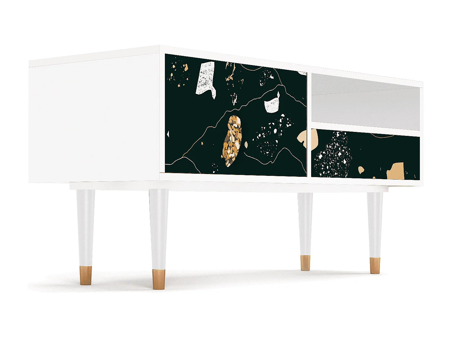 Mueble de TV - 115х59х48 cm - T3 - Space Rocks, Branco