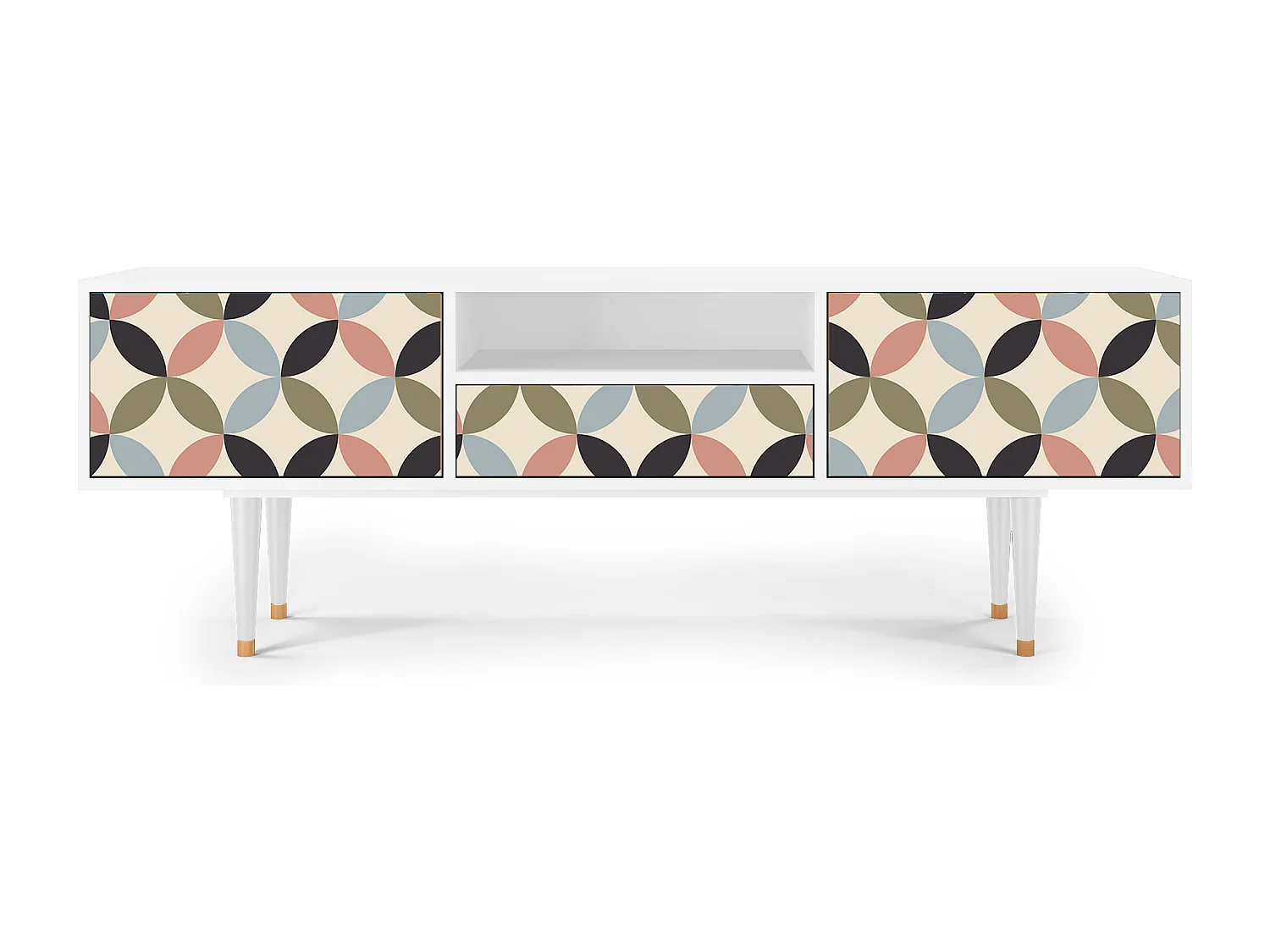 Mueble de TV - 170х59х41 cm - T6 - Butterfly Effect, Branco