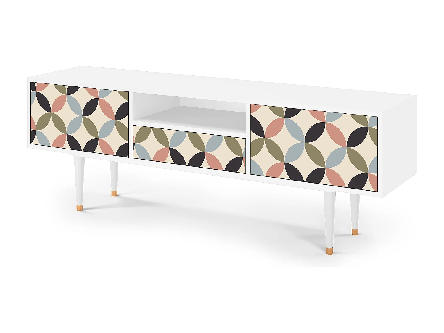 Mueble de TV - 170х59х41 cm - T6 - Butterfly Effect, Branco