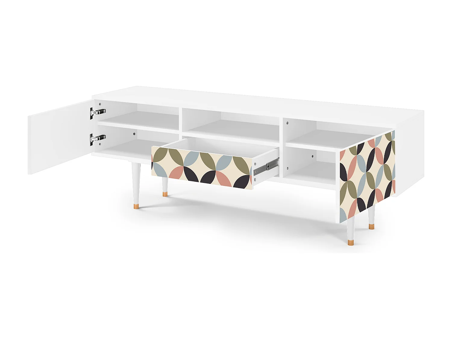 Mueble de TV - 170х59х41 cm - T6 - Butterfly Effect, Branco