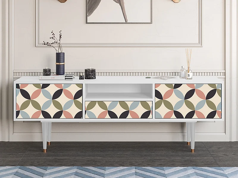 Szafka RTV - 170х59х41 cm - T6 - Butterfly Effect, Biały