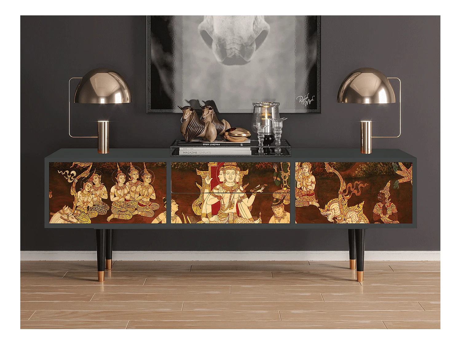Meuble TV - 170х59х48 cm - T4 - Malyavan, Anthracite