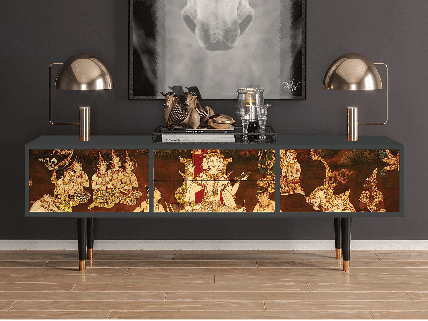 TV-meubel - 170х59х48 cm - T4 - Malyavan, Antraciet